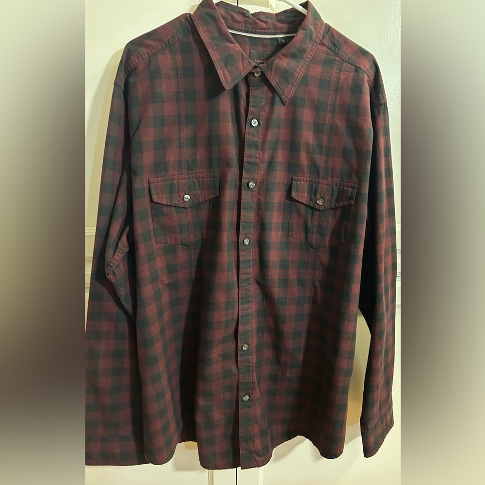 Jf j. Ferrar Plaid Modern Fit Long Sleeve/Quarter Sleeve Button Down Shirt.